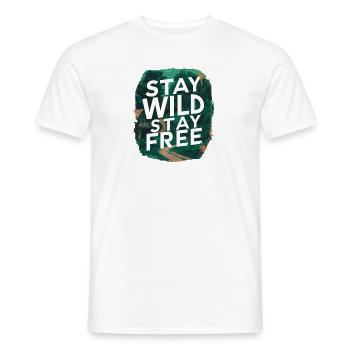 Bleib wild, bleib frei - Männer T-Shirt - Weiß - Vorne - AI Model Male 178 dark (178cm)