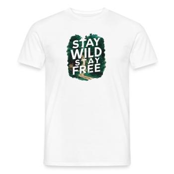 Bleib wild, bleib frei - Männer T-Shirt - Weiß - Vorne - AI Model Male 178 dark (178cm)