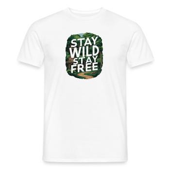 Bleib wild, bleib frei - Männer T-Shirt - Weiß - Vorne - AI Model Male 178 dark (178cm)