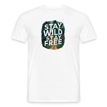 Bleib wild, bleib frei - Männer T-Shirt - Weiß - Vorne - AI Model Male 178 dark (178cm)