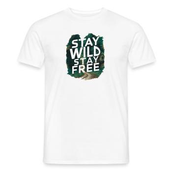 Bleib wild, bleib frei - Männer T-Shirt - Weiß - Vorne - AI Model Male 178 dark (178cm)