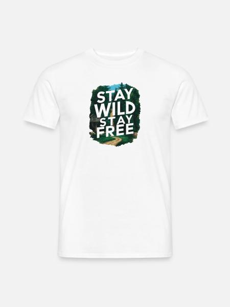 Bleib wild, bleib frei - Männer T-Shirt - Weiß
