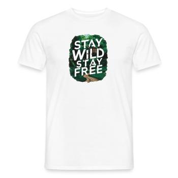 Bleib wild, bleib frei - Männer T-Shirt - Weiß - Vorne - AI Model Male 178 dark (178cm)