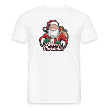Weihnachtsmann – Frohe Weihnachten Illustration - Männer T-Shirt - Weiß - Vorne - AI Model Male 178 dark (178cm)