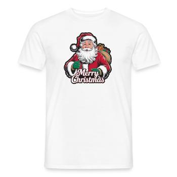 Weihnachtsmann – Frohe Weihnachten Illustration - Männer T-Shirt - Weiß - Vorne - AI Model Male 178 dark (178cm)