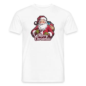 Weihnachtsmann – Frohe Weihnachten Illustration - Männer T-Shirt - Weiß - Vorne - AI Model Male 178 dark (178cm)