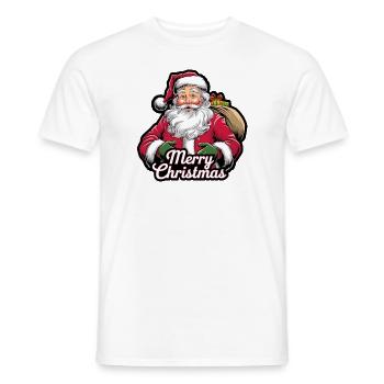 Weihnachtsmann – Frohe Weihnachten Illustration - Männer T-Shirt - Weiß - Vorne - AI Model Male 178 dark (178cm)