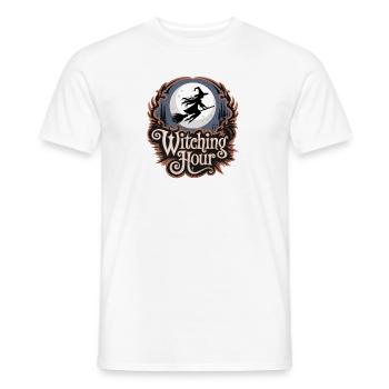 Sorcière à la pleine lune – L’heure des sorcières - T-shirt homme - blanc - Devant - AI Model Male 178 dark (178cm)