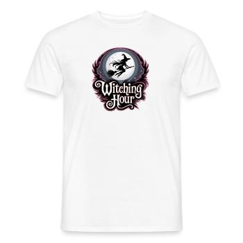 Sorcière à la pleine lune – L’heure des sorcières - T-shirt homme - blanc - Devant - AI Model Male 178 dark (178cm)