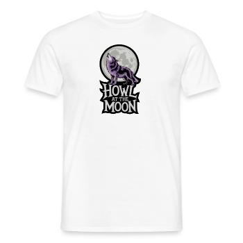 Pleine Lune – Hurlement à la Lune - T-shirt homme - blanc - Devant - AI Model Male 178 dark (178cm)