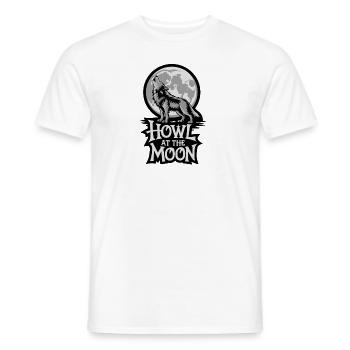 Pleine lune – Hurler à la lune - T-shirt homme - blanc - Devant - AI Model Male 178 dark (178cm)
