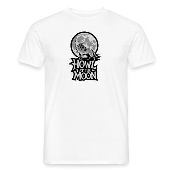 Pleine Lune – Hurlement à la Lune - T-shirt homme - blanc - Devant - AI Model Male 178 dark (178cm)