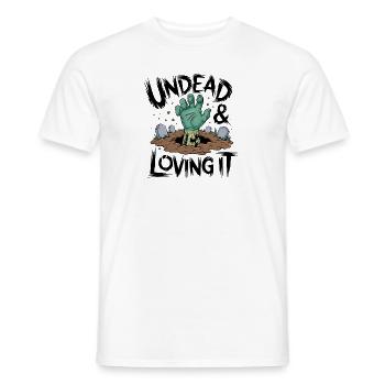 Zombie Hand - Undead & Loving It - Men's T-Shirt - white - Front - AI Model Male 178 dark (178cm)