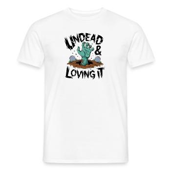 Zombie Hand - Undead & Loving It - Men's T-Shirt - white - Front - AI Model Male 178 dark (178cm)