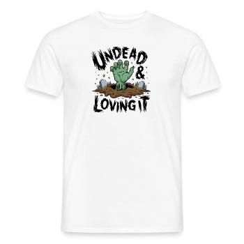 Zombie Hand - Undead & Loving It - Men's T-Shirt - white - Front - AI Model Male 178 dark (178cm)