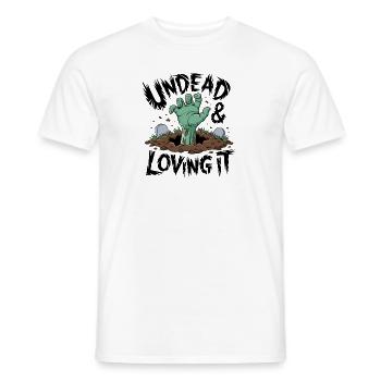 Zombie Hand - Undead & Loving It - Men's T-Shirt - white - Front - AI Model Male 178 dark (178cm)