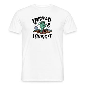 Zombie Hand - Undead & Loving It - Men's T-Shirt - white - Front - AI Model Male 178 dark (178cm)