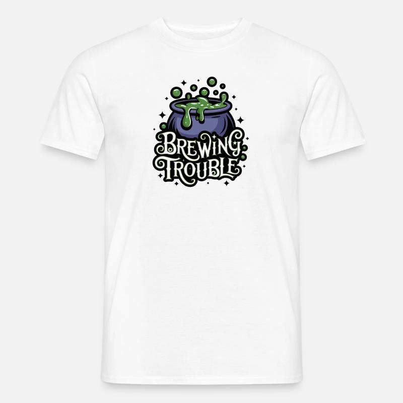 Hexenkessel – Brewing Trouble - Männer T-Shirt - Weiß