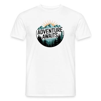 Adventure Awaits – Bergpanorama - Männer T-Shirt - Weiß - Vorne - AI Model Male 178 dark (178cm)
