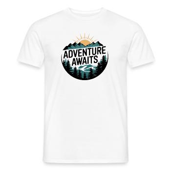 L’aventure vous attend – Panorama de montagne - T-shirt homme - blanc - Devant - AI Model Male 178 dark (178cm)