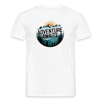 Adventure Awaits – Bergpanorama - Männer T-Shirt - Weiß - Vorne - AI Model Male 178 dark (178cm)