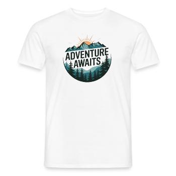 Adventure Awaits – Bergpanorama - Männer T-Shirt - Weiß - Vorne - AI Model Male 178 dark (178cm)