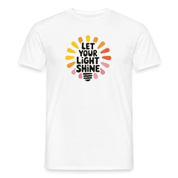 Let Your Light Shine – Leuchtende Glühbirne - Männer T-Shirt - Weiß - Vorne - AI Model Male 178 dark (178cm)
