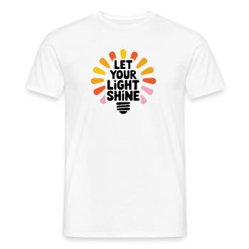 Let Your Light Shine – Glowing Light Bulb - Men's T-Shirt - white - Front - AI Model Male 178 dark (178cm)