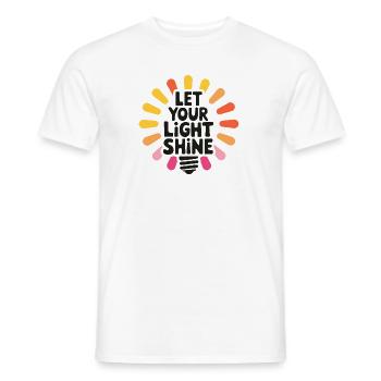 Let Your Light Shine – Leuchtende Glühbirne - Männer T-Shirt - Weiß - Vorne - AI Model Male 178 dark (178cm)