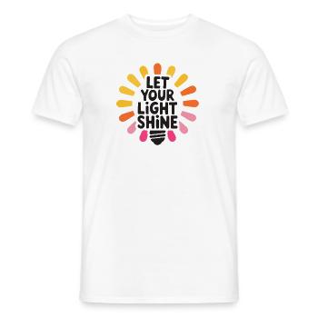 Let Your Light Shine – Leuchtende Glühbirne - Männer T-Shirt - Weiß - Vorne - AI Model Male 178 dark (178cm)