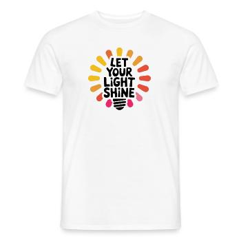 Let Your Light Shine – Leuchtende Glühbirne - Männer T-Shirt - Weiß - Vorne - AI Model Male 178 dark (178cm)