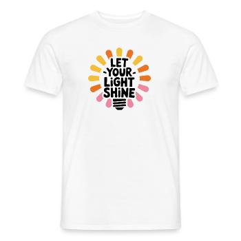 Let Your Light Shine – Glowing Light Bulb - Men's T-Shirt - white - Front - AI Model Male 178 dark (178cm)