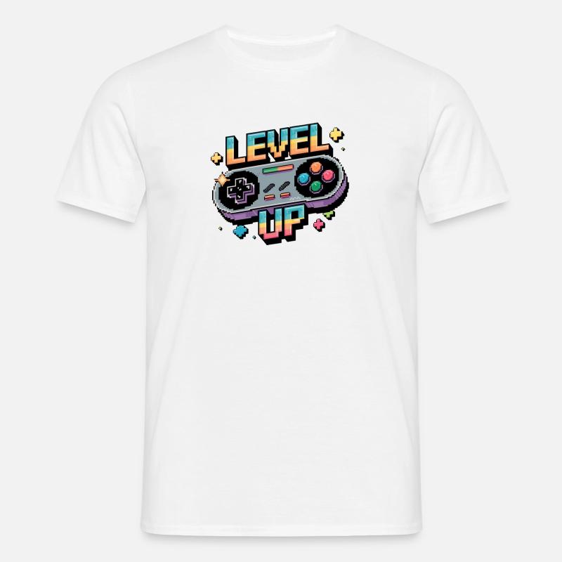 Level Up – Gaming Controller - Men's T-Shirt - white