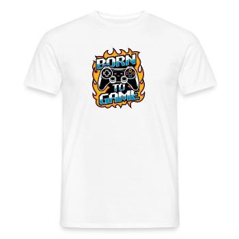 Born to Game – Gaming Controller - Männer T-Shirt - Weiß - Vorne - AI Model Male 178 dark (178cm)
