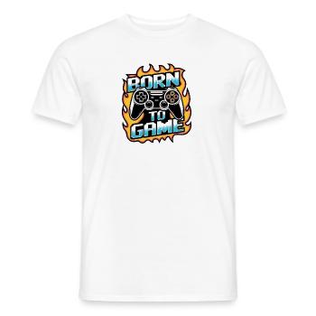 Born to Game – Gaming Controller - Men's T-Shirt - white - Front - AI Model Male 178 dark (178cm)