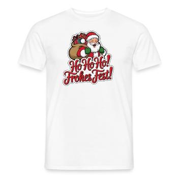Weihnachtsmann – Ho Ho Ho! Frohes Fest - Männer T-Shirt - Weiß - Vorne - AI Model Male 178 dark (178cm)