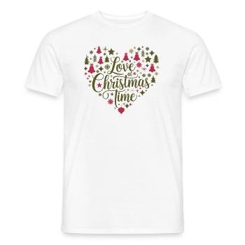 Love for the Christmas season – heart of motifs - Men's T-Shirt - white - Front - AI Model Male 178 dark (178cm)