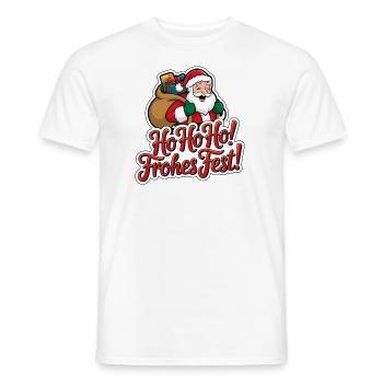 Weihnachtsmann – Ho Ho Ho! Frohes Fest - Männer T-Shirt - Weiß - Vorne - AI Model Male 178 dark (178cm)