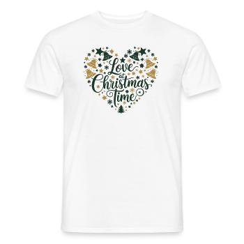 Love for the Christmas season – heart of motifs - Men's T-Shirt - white - Front - AI Model Male 178 dark (178cm)