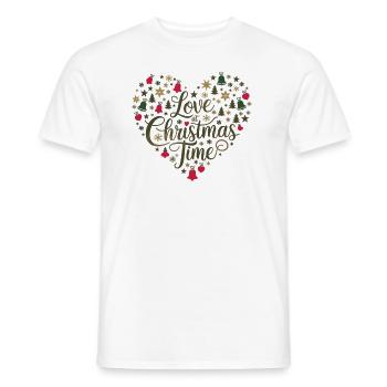 Love for the Christmas season – heart of motifs - Men's T-Shirt - white - Front - AI Model Male 178 dark (178cm)