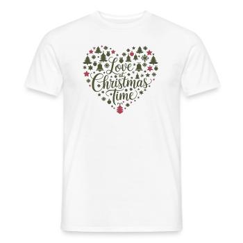 Love for the Christmas season – heart of motifs - Men's T-Shirt - white - Front - AI Model Male 178 dark (178cm)
