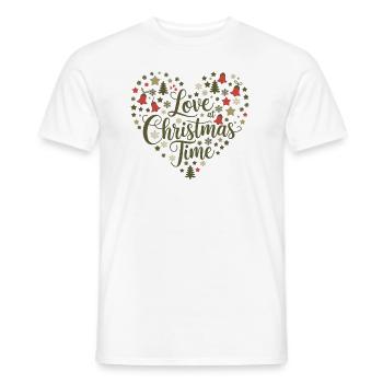 Love for the Christmas season – heart of motifs - Men's T-Shirt - white - Front - AI Model Male 178 dark (178cm)