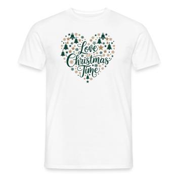 Love for the Christmas season – heart of motifs - Men's T-Shirt - white - Front - AI Model Male 178 dark (178cm)