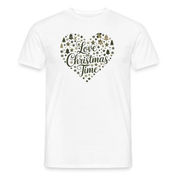 Love for the Christmas season – heart of motifs - Men's T-Shirt - white - Front - AI Model Male 178 dark (178cm)