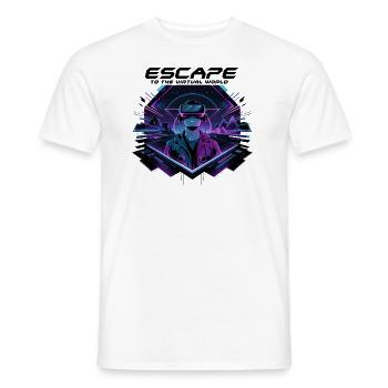 Escape to the Virtual World – Future VR-Design - Männer T-Shirt - Weiß - Vorne - AI Model Male 178 dark (178cm)