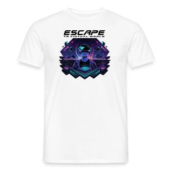 Escape to the Virtual World – Future VR-Design - Männer T-Shirt - Weiß - Vorne - AI Model Male 178 dark (178cm)