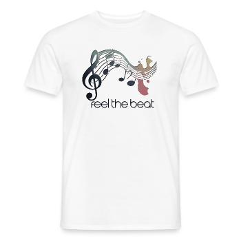 Feel the Beat – Abstract clef - Men's T-Shirt - white - Front - AI Model Male 178 dark (178cm)