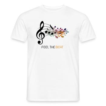 Feel the Beat – Abstract clef - Men's T-Shirt - white - Front - AI Model Male 178 dark (178cm)