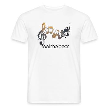 Feel the Beat – Abstract clef - Men's T-Shirt - white - Front - AI Model Male 178 dark (178cm)