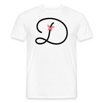 Lettre D Papillon Lettre - T-shirt homme - blanc - Devant - AI Model Male 178 dark (178cm)